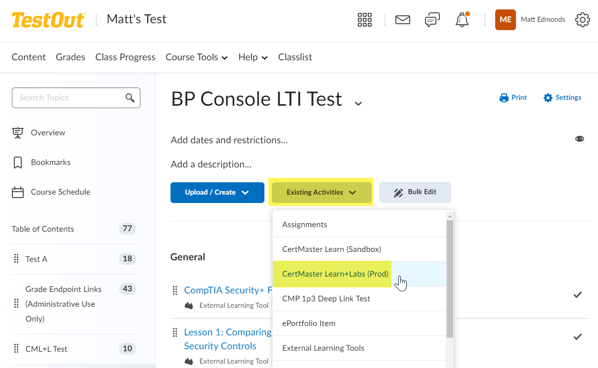 Using LMS Integration To Place CertMaster Labs Content Into D2L ...