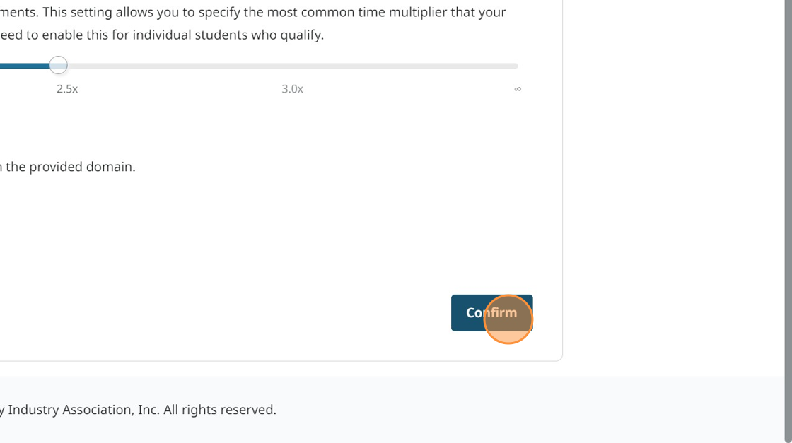 Screenshot showing Confirm button.
