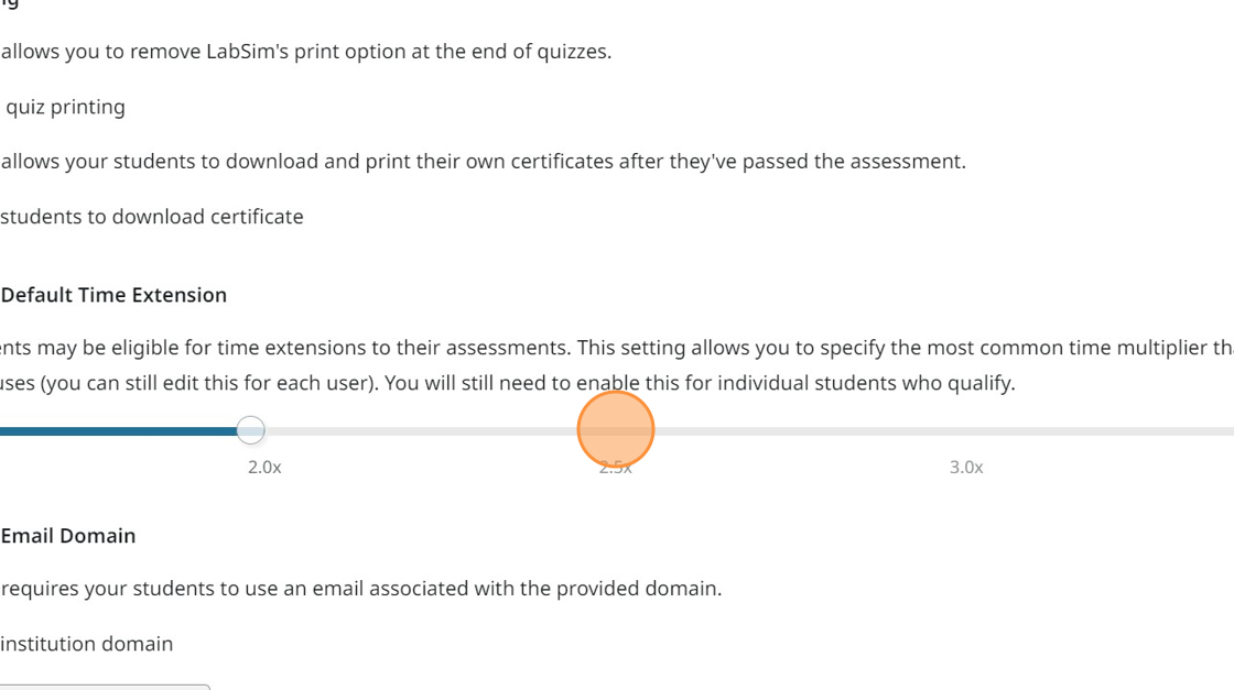 Screenshot showing time extension.