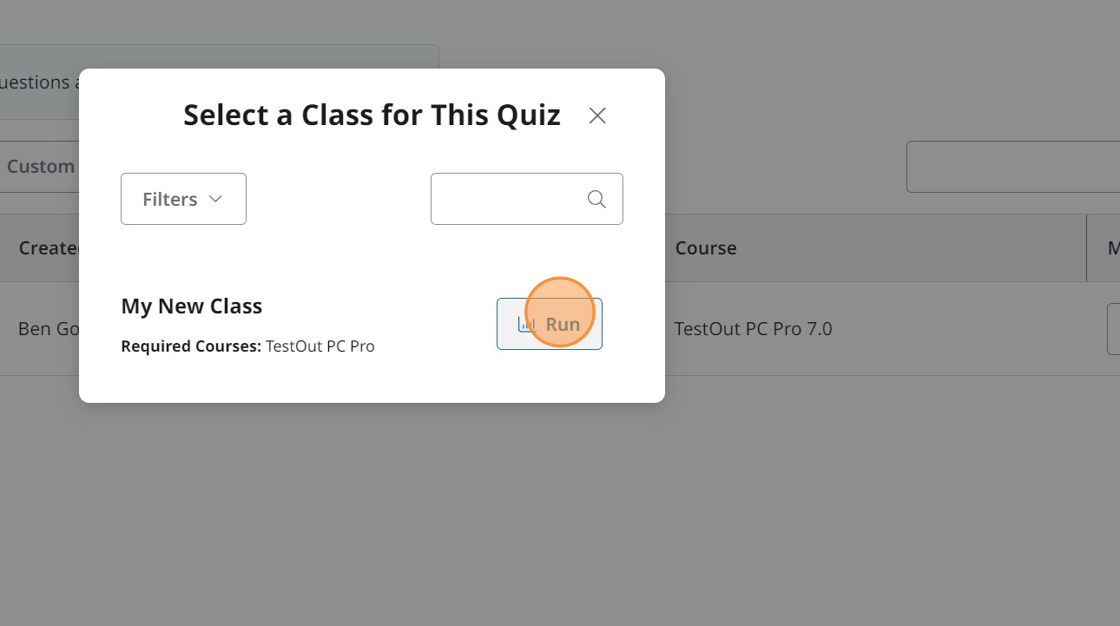 Screenshot of run reports.