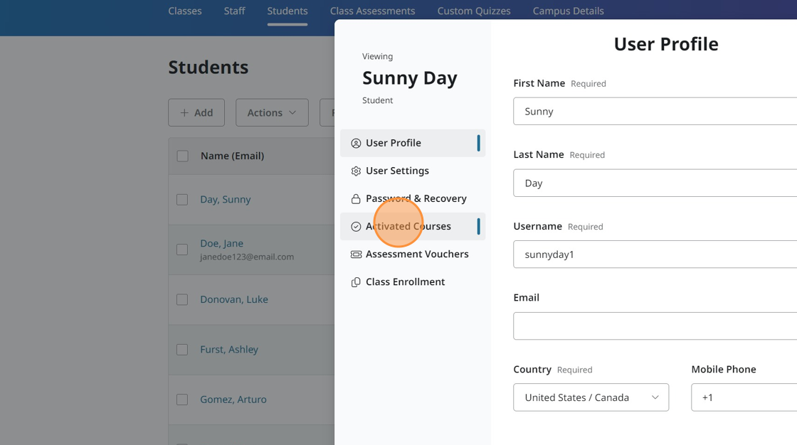 Screenshot showing user profile.