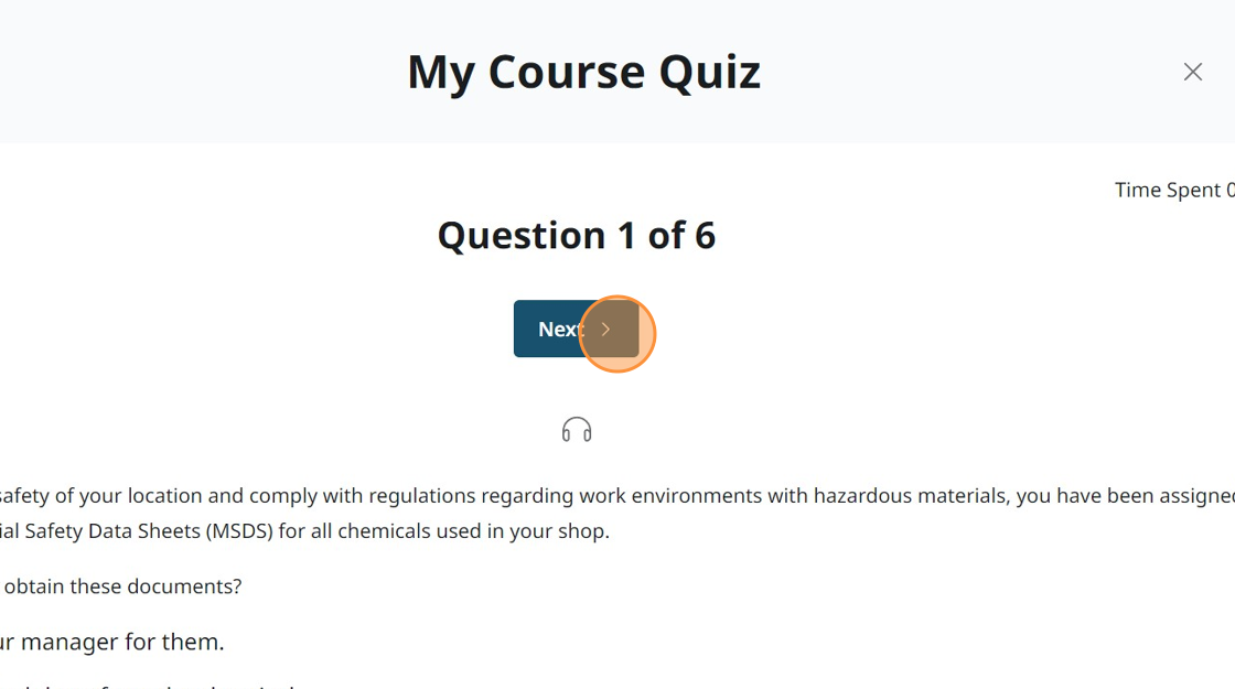 Screenshot showing Next button.