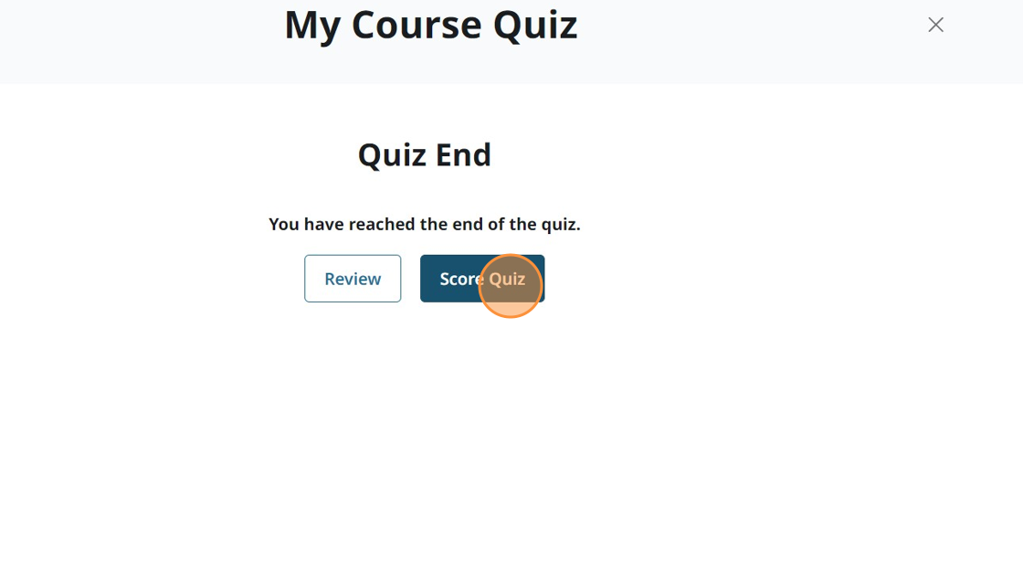 Screenshot showing Score Quiz.