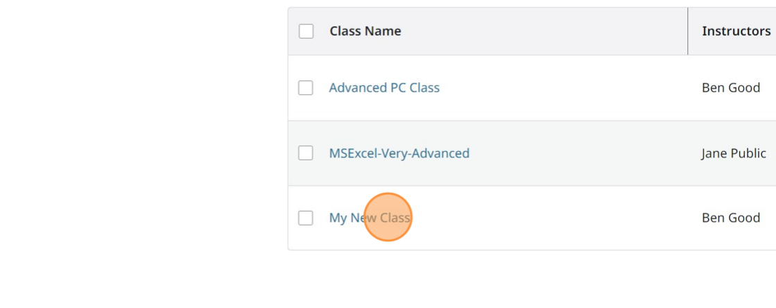 Screenshot showing class name.